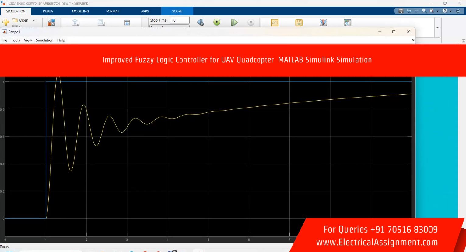 Improved Fuzzy Logic Controller for UAV Quadcopter MATLAB Simulink Simulation screenshot 1